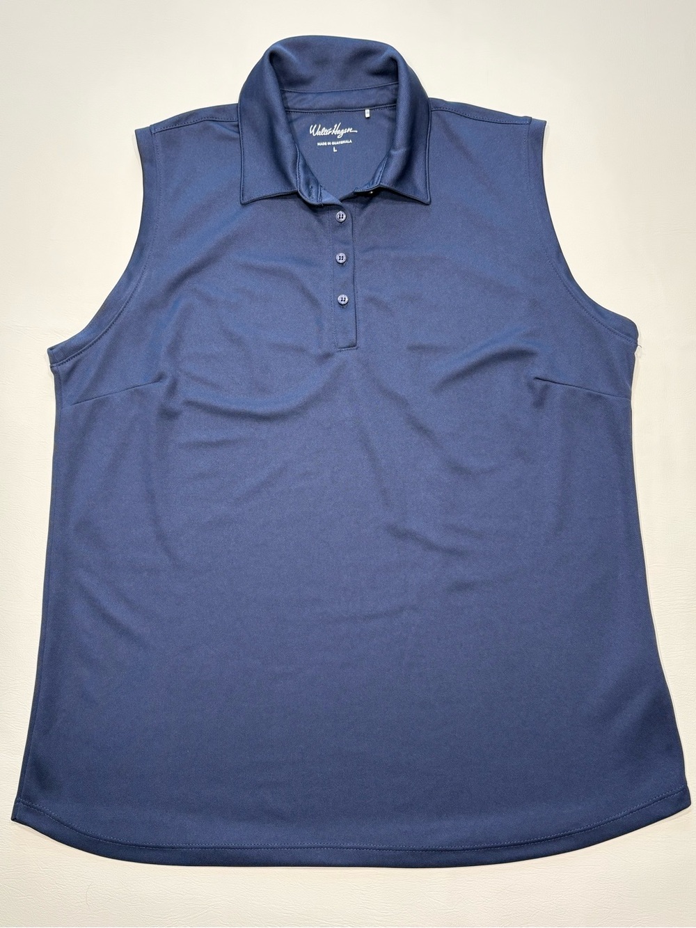 Walter Hagen Women’s Clubhouse Pique Sleeveless Golf Polo  - Navy Blue